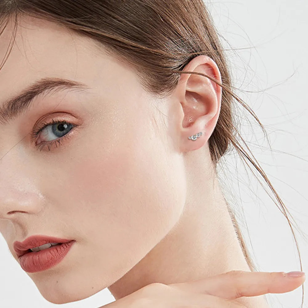 Gold Multi-Crystal Stud Earrings
